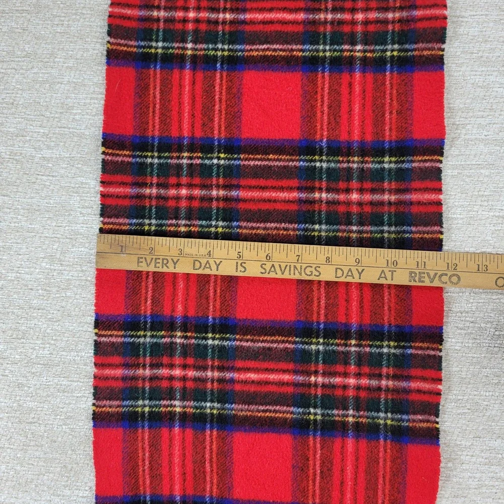 Cashmere Royal Stewart Tartan Plaid Fringe Scarf Unisex Red Warm Luxury Fashion